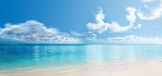 水波蓝色大海清爽风景海报沙滩
